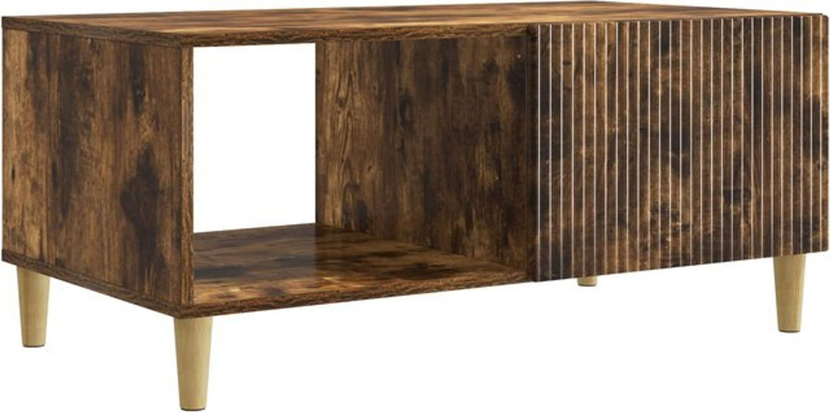 Couchtisch vidaXL aus Holzwerkstoff in Geräucherte Eiche, Retro Industrial Design, Rechteckig, B/T/H: 90 x 50 x 40 cm - Bild 1