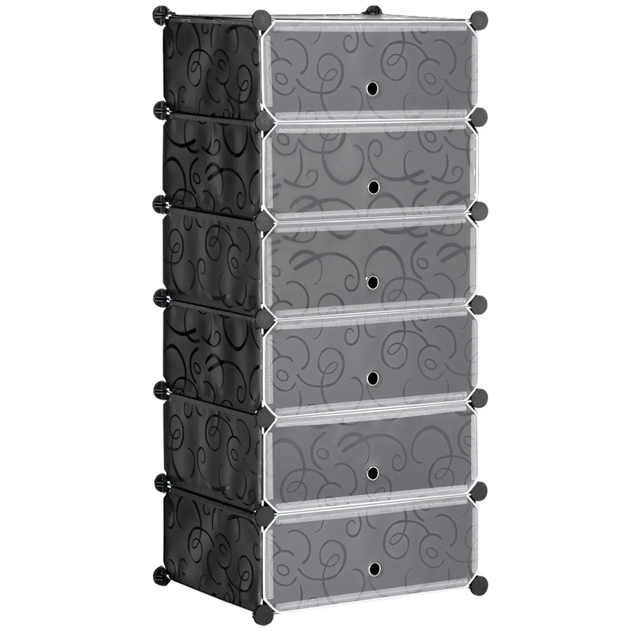 HOMCOM Schuhschrank modern aus Kunststoff und Stahl in Schwarz, B/T/H: 36,5 x 49 x 108 cm - Bild 2