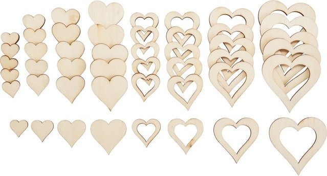 VBS Streuteile Herz Yolli aus Holz in Beige - Bild 1