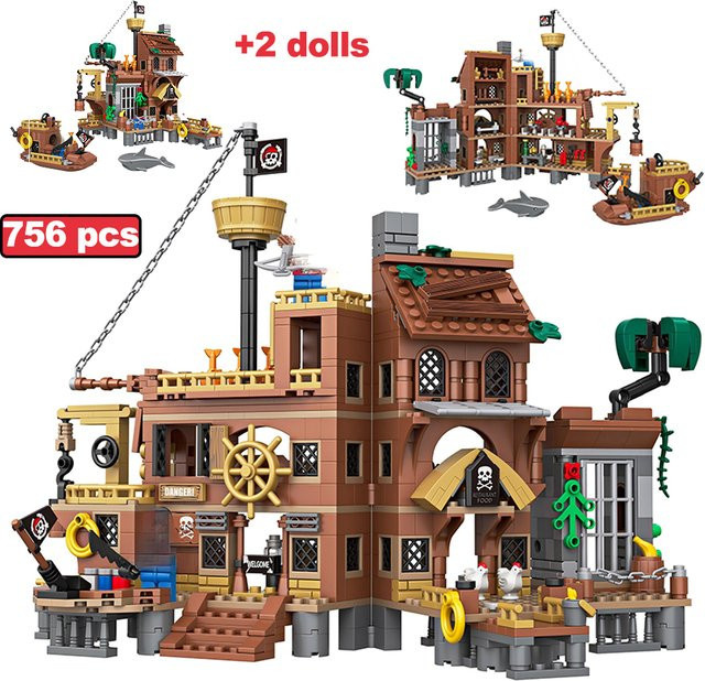 ZKZC MOC Stadtansicht Piratenschiff, Modell Bausteine, 756 Teile - Bild 1
