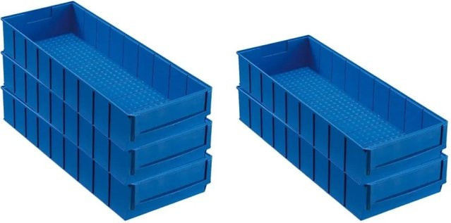 PROREGAL SparSet 5x Blaue Industriebox 500 Sortimentskasten aus Kunststoff, H: 8,1 cm, B: 18,3 cm, T: 50 cm, 6 Liter - Bild 1