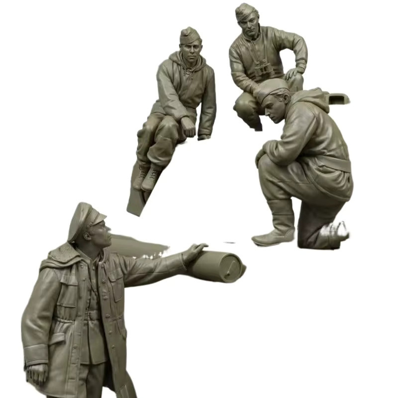 LISM Miniatur-Panzerbesatzung, Modellbausatz, Maßstab 1:35, 4-teiliges Set, unmontiert und unbemalt - Bild 2