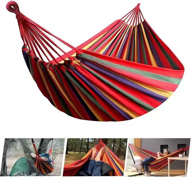Tennvores Camping-Hängematte Rechteck mit Seilen und 200kg Tragkraft für Garten und Camping - Bild 1