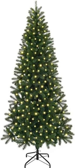 vidaXL Künstlicher Weihnachtsbaum Grün mit 300 warmweißen LEDs, Höhe: 240 cm, aus PE und PVC - Bild 1