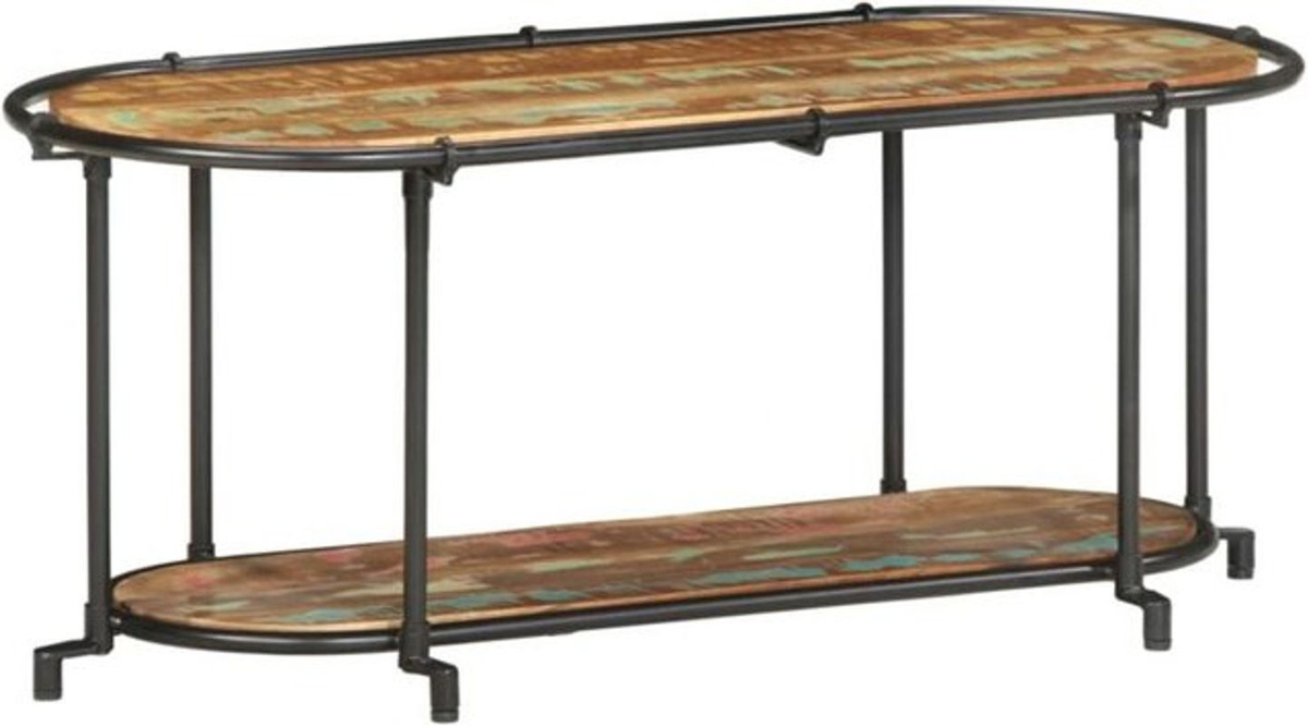 Vidaxl TV-Regal im Industrial Design aus Massivholz und Metall, Braun/Schwarz, B/T/H: 100 x 42 x 40 cm - Bild 1