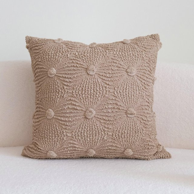 JMG Clothing Boho Kissenbezug Braun Beige mit Blumenmuster und Streifen, B/H: 50 x 30 cm - Bild 1
