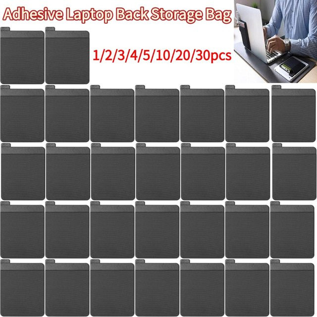 Selbstklebende Laptop-Aufbewahrungstasche in Schwarz für Maus, Festplatten und Stifte - Bild 1