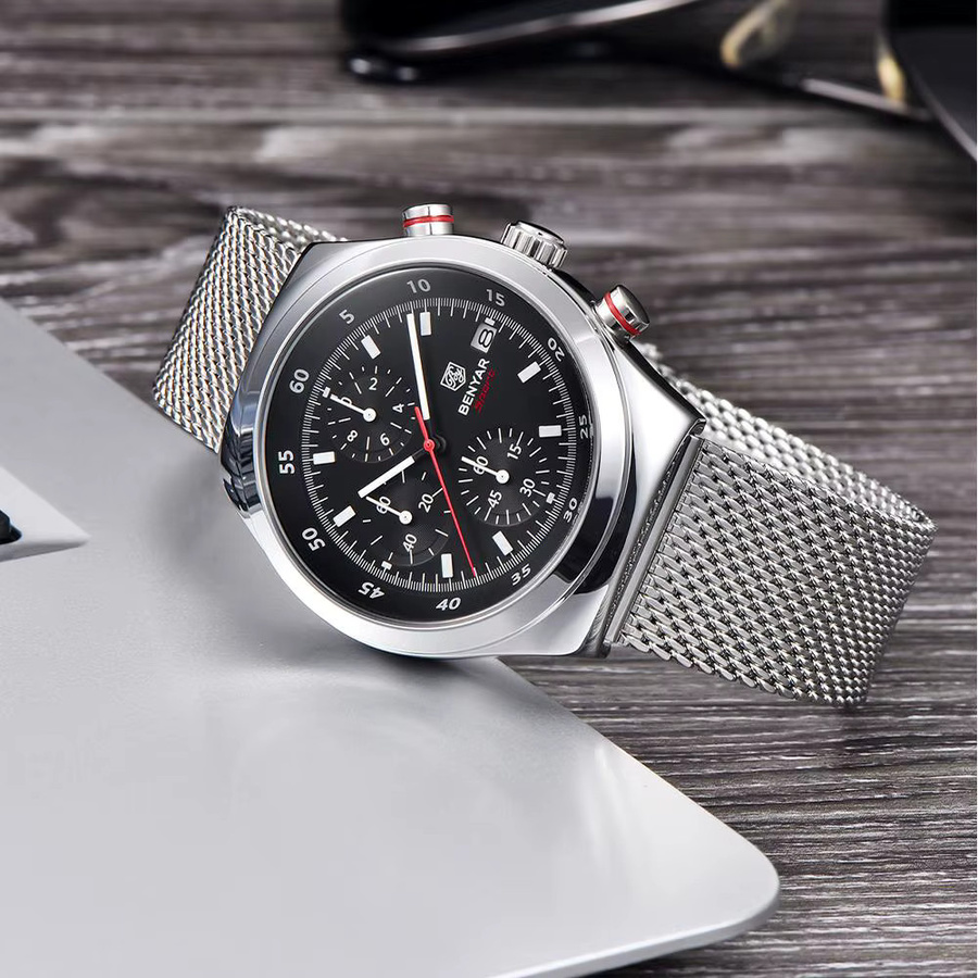 BENYAR Armbanduhr, Quarz, Edelstahl, Blau, Herren - Bild 3