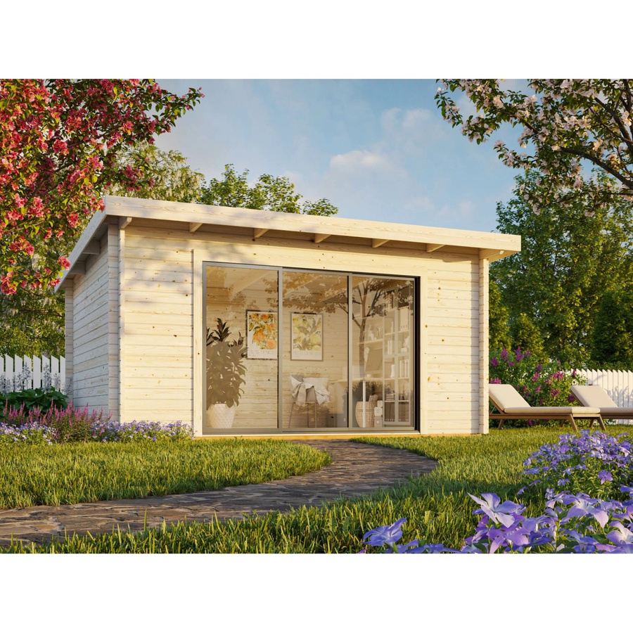 Palmako Gartenhaus Lea Slide Plus aus Fichtenholz in Braun, B: 450 cm x T: 330 cm - Bild 2