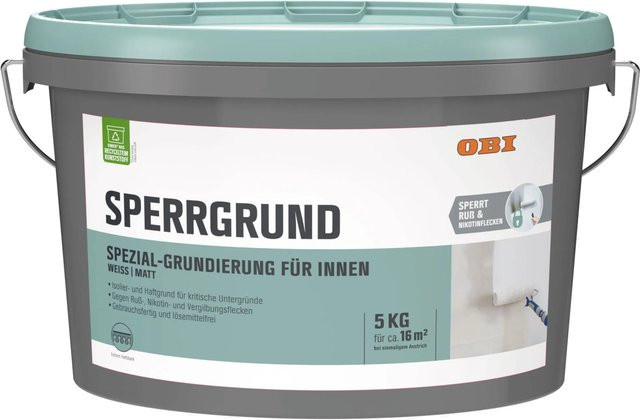 OBI Sperrgrund wasserbasiert Weiß matt 5 kg - Bild 1