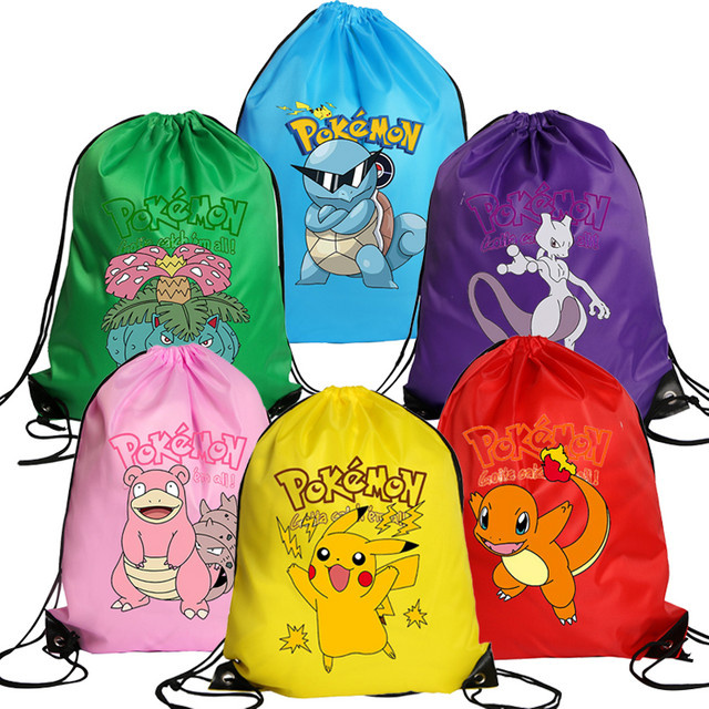 TAKARA TOMY Pokemon Pikachu Kordelzug Tasche, Rucksackbare Reisetasche - Bild 1