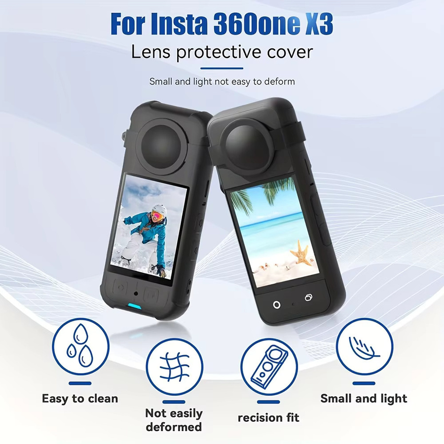 Schutzhülle aus Silikon für Insta360 X3 Action Kamera in Schwarz - Bild 4