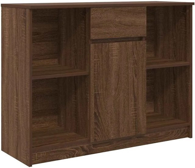 vidaXL Sideboard mit Schublade in Eiche Braun, B/T/H: 101 x 35 x 76 cm - Bild 1