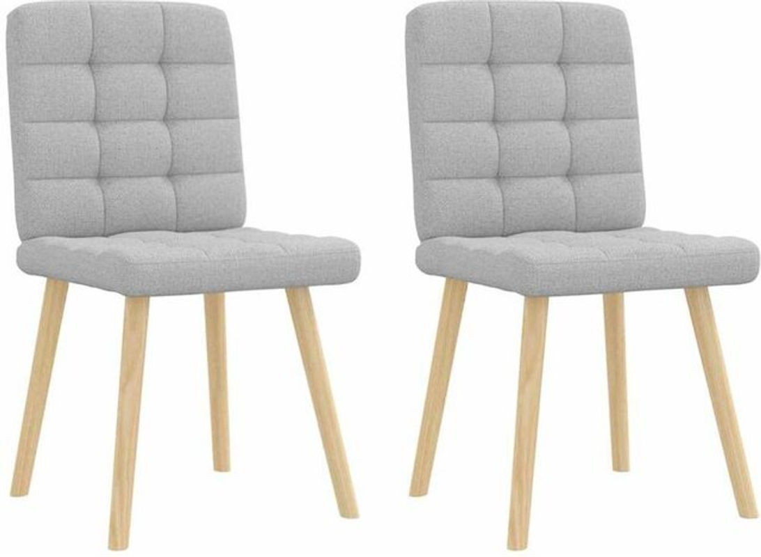 vidaxl Esszimmerstühle 2er Set Polsterstühle in Grau mit Stoffbezug und Metallgestell im skandinavischen Design B/T/H: 47,5 x 45 x 86 cm, Sitzhöhe: 45 cm, Tiefe: 54 cm, Höhe: 86 cm - Bild 1