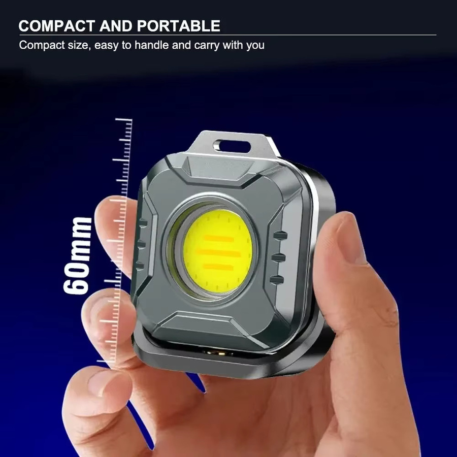 ESMARTER Wiederaufladbare Mini-LED-Arbeitsleuchte mit COB-Technik in Schwarz - Bild 4