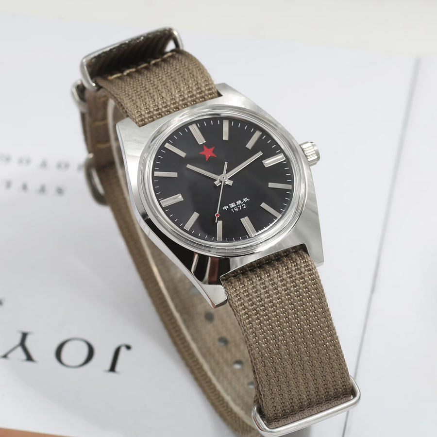 HEIMDALLR Armbanduhr, Handaufzug, Edelstahl, 36 mm, Herren, Schwarz - Bild 3
