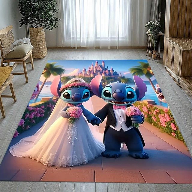 Rutschfester Cartoon Bereichsteppich LjqEight mit S-Stich Motiv für Kinderzimmer und Wohnzimmer, B/T: 60 x 40 cm - Bild 1