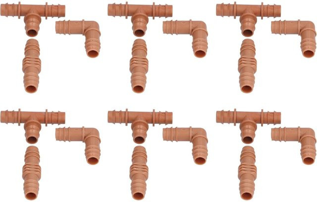 TOMTOP JMS 18-teiliges Bewässerungsarmaturen-Set in Braun mit Wasser-Stichkupplung und Verbindungsstücken für 16 mm Rohre - Bild 1