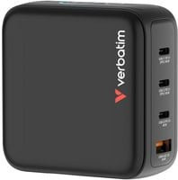 Verbatim Mini GaN Ladegerät mit Display 140W, 4 Ports (USB-C und USB-A), Schwarz - Bild 1