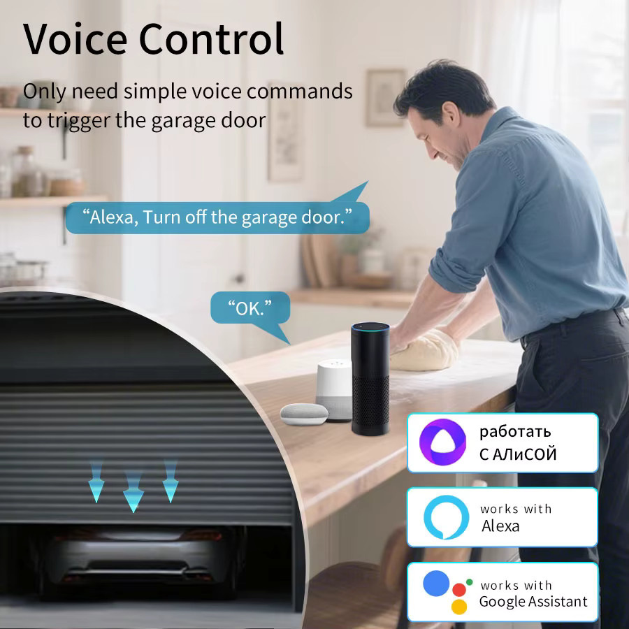 GGBEE Tuya WiFi ZigBee Garagentoröffner-Steuermodul in Weiß für Smart Life App, Alexa und Google Home Sprachsteuerung - Bild 3