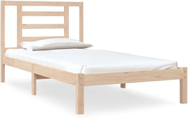 vidaXL Massivholzbett aus Kiefer in Braun mit rustikaler Optik, B/T/H: 90 x 190 cm - Bild 1