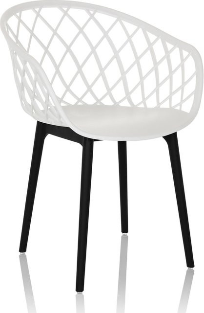 hjh OFFICE Schalenstuhl in Beige aus Kunststoff im skandinavischen Design ohne Armlehnen - Bild 1