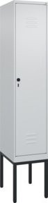 C+P Spind Classic PLUS Garderobenschrank aus Stahl mit 1 Abteil, Grau/Schwarz, H x B x T: 212 x 40 x 50 cm - Bild 1
