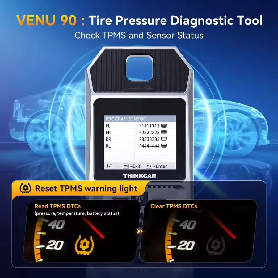 Thinkcar Venu 90 TPMS Aktivierungswerkzeug und OBD2 Auto-Diagnosegerät zur Fehlercode-Programmierung von Reifendrucksensoren - Bild 2