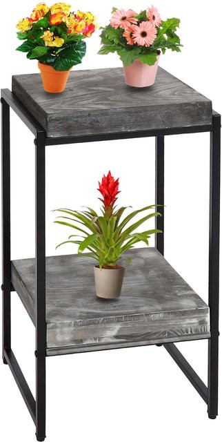 MCW Blumentisch K71 Beistelltisch und Blumenregal aus MDF und Metall in Dunkelgrau, Höhe: 61 cm - Bild 3