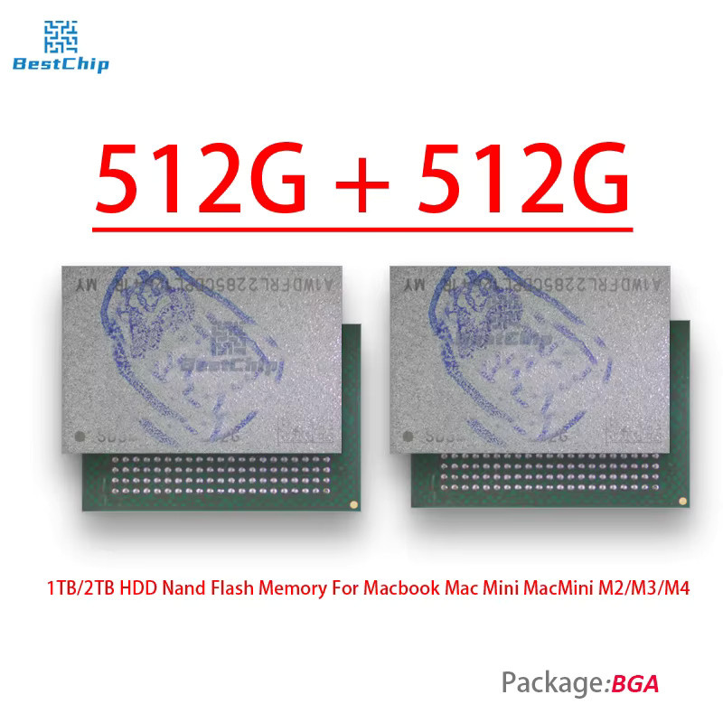 BestChip SSD Upgrade Nand Flash Speicher für MacBook und Mac Mini M2 M3 M4 in Grau - Bild 1