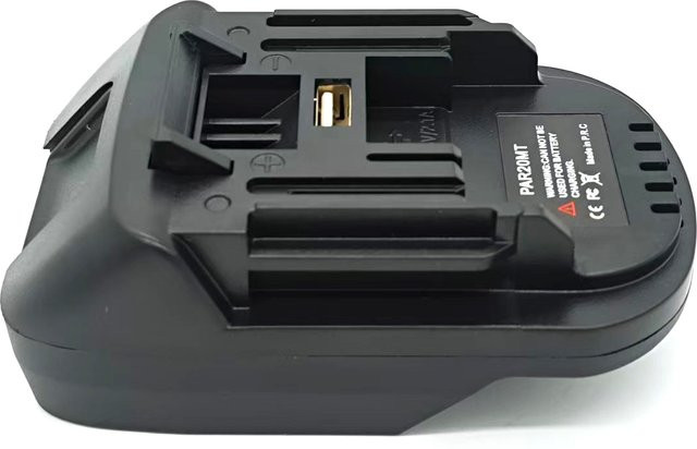 PAR20MT Parkside Batterieadapter-Konverter in Schwarz zur Nutzung von Parkside 20V Lithium-Batterien mit Makita 18V Elektrowerkzeugen - Bild 1