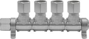 Riegler Druckluftverteiler Multi-Link ohne Kupplung mit 4 Entnahmeeinheiten in Silber - Bild 1
