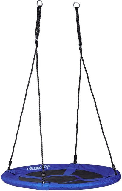 Relaxdays Nestschaukel Egg in Dunkelblau aus Metall und Nylon mit Durchmesser: 90 cm - Bild 1