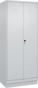 C+P Möbelsysteme Spind Classic PLUS mit Sockel, 2 Abteile, Lichtgrau, H x B x T: 195 x 80 x 50 cm - Bild 1