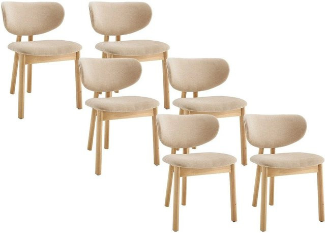 Vente-unique Stuhl Faldra in Beige mit Holzgestell aus Gummibaumholz für dein Esszimmer - Bild 1
