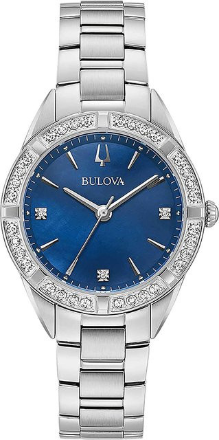 Bulova Armbanduhr, Quarz, Edelstahl, Blau, 32 mm, Damen - Bild 1