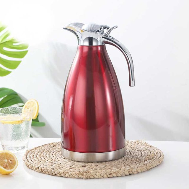 Yiran Furniture Doppelwandige Thermosflasche aus Edelstahl in Rot, wärmeisoliert für Kaffee und Tee, 1,5 l - Bild 1