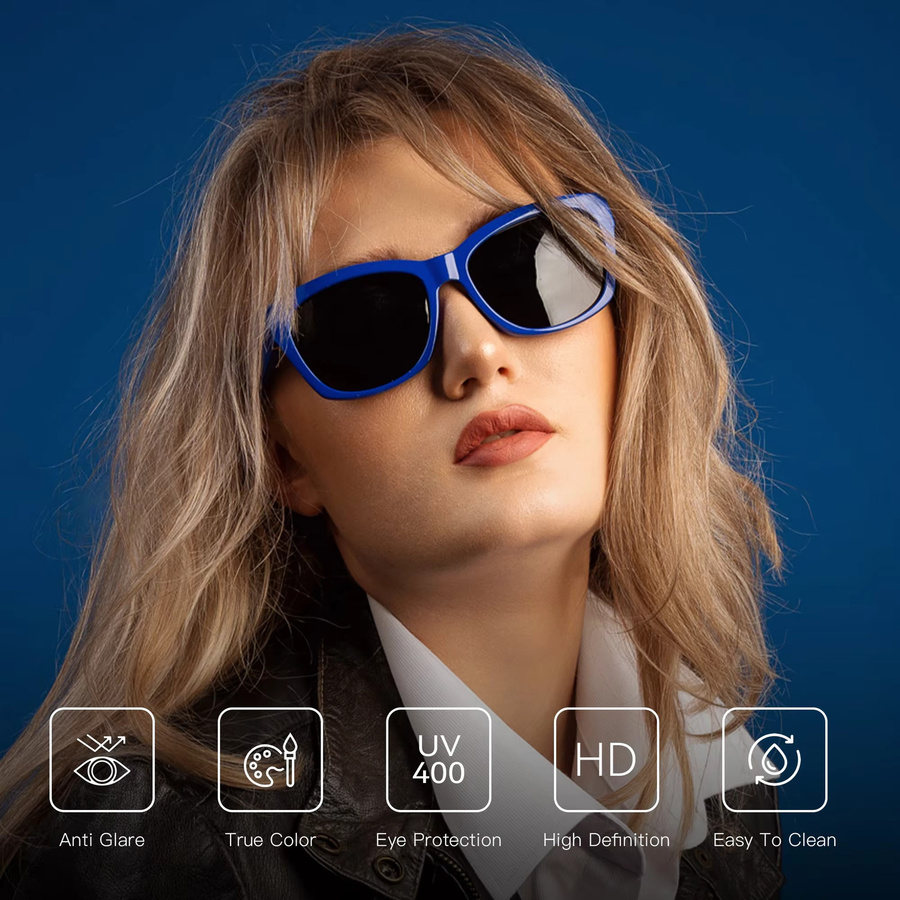 BLUEMOKY Sonnenbrille Cat Eye, Acetat, Vollrand, blau, Damen - Bild 3