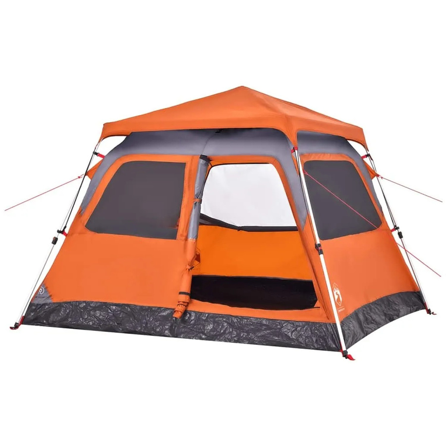 vidaXL Kuppel-Campingzelt für 4 Personen in Grau und Orange mit Quick Release System 4004232 - Bild 2