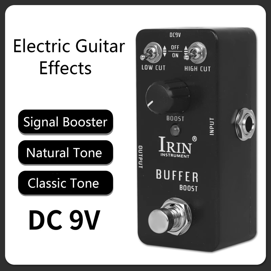 IRIN Buffer Boost E-Gitarren-Effektpedal Signalverstärker mit True Bypass in Schwarz - Bild 2