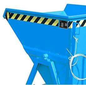 Bauer Südlohn Späne-Kippmulde SKS 400 aus Stahl in Blau mit 400 l Volumen, Rollen, Ablasshahn und manueller Kippvorrichtung, B: 122,0 cm, T: 105,0 cm, H: 111,5 cm - Bild 2