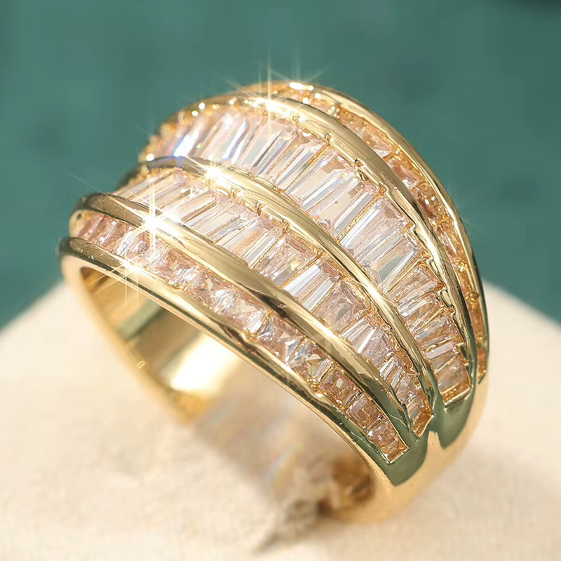 YoYo Ehering Gold, Zirkonia, Damen - Bild 3