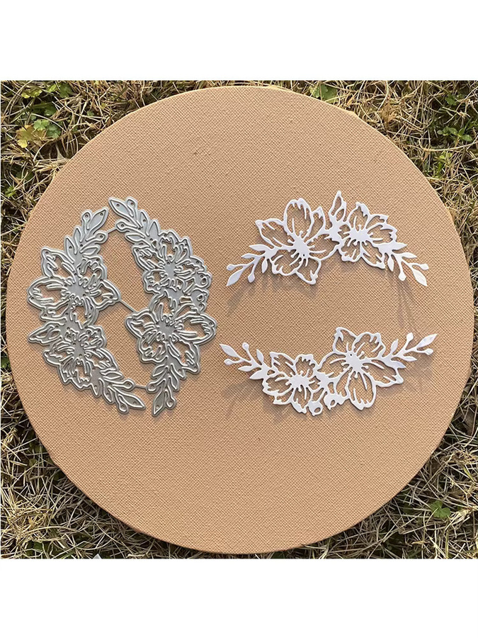 Metall-Stanzenform Blumen und Blätter in Silber für DIY-Bastelarbeiten und Scrapbooking - Bild 2