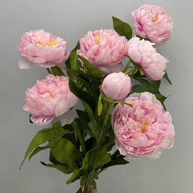 Dreiköpfige pinkfarbene Pfingstrose als Kunstblume für deine Heimdekoration und Hochzeitsrequisiten - Bild 1
