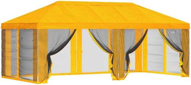 vidaXL Pavillon mit Dach und Seitenwänden aus Polyester in Gelb, B: 6 m, T: 3 m, H: 2,765 m - Bild 1