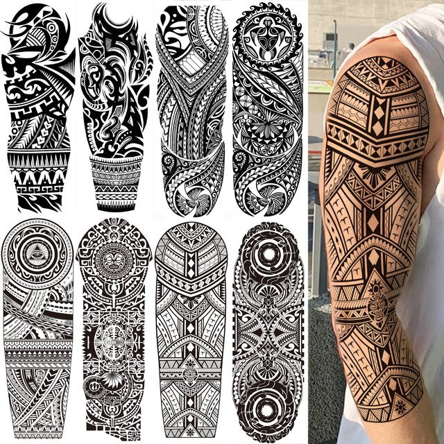 GoldOcean Maori Temporäre Tattoos, Schwarz, Unisex - Bild 1