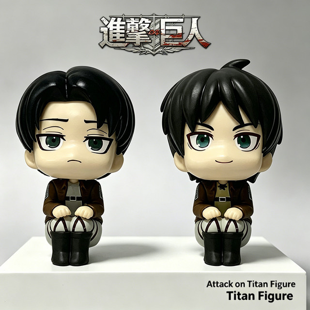 Bandai Attack on Titan Figur, Levi Ackerman / Eren Jaeger / Mikasa, PVC-Figur, 10cm - Bild 1