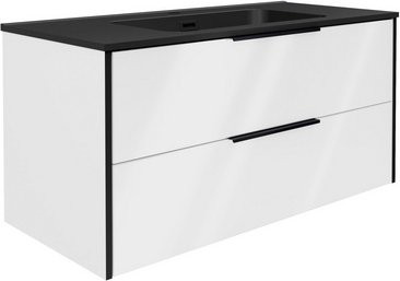 FACKELMANN Waschplatz-Set Flair mit Gussmarmorbecken in Schwarz und Weiss, B/T/H: 101,0 x 49,3 x 46,5 cm - Bild 1