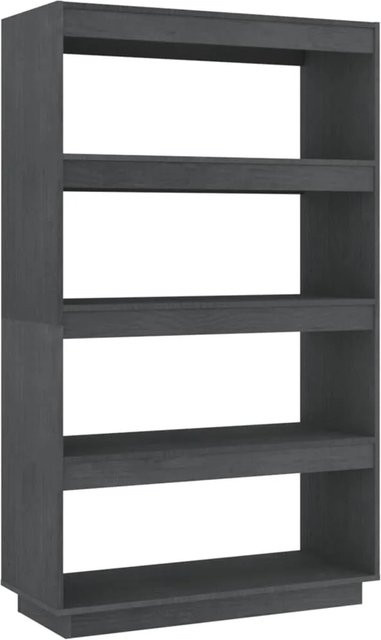 vidaXL Bücherregal und Raumteiler aus Kiefer-Massivholz in Grau, B/T/H: 80 x 35 x 135 cm - Bild 1
