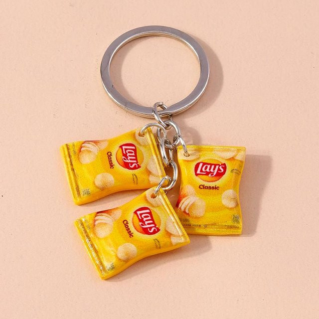KaiTingu Schlüsselanhänger, Harz, Kartoffelchips, beige, Damen - Bild 1